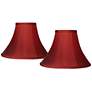 1_Springcrest Deep Red Fabric Set of 2 Bell Lamp Shades 5x12x8.5 (Spider)