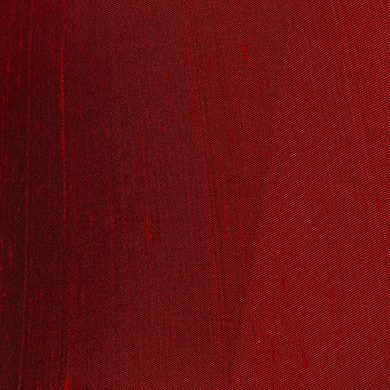 Image 2 Springcrest Deep Red Fabric Set of 2 Bell Lamp Shades 5x12x8.5 (Spider) more views