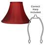 6_Springcrest Deep Red Fabric Set of 2 Bell Lamp Shades 5x12x8.5 (Spider) more views