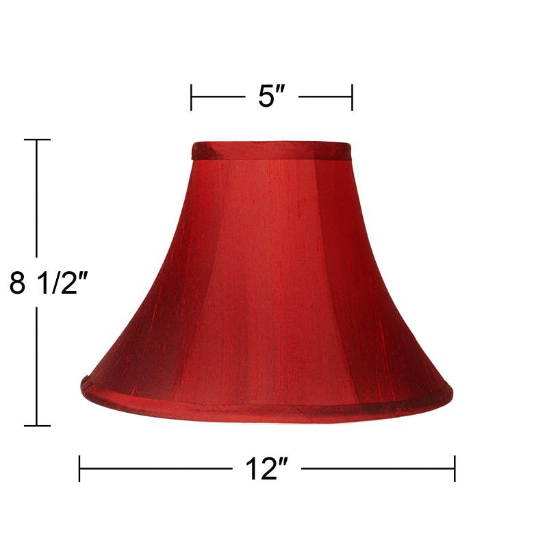 Image 7 Springcrest Deep Red Fabric Set of 2 Bell Lamp Shades 5x12x8.5 (Spider) more views