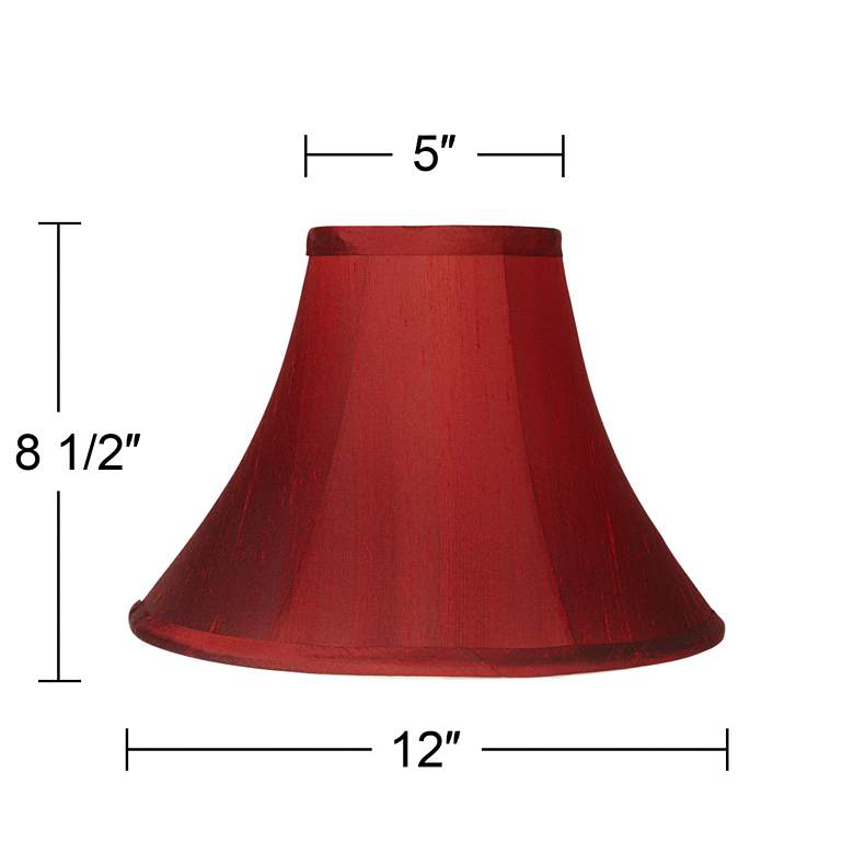 Image 5 Springcrest Deep Red Faux Silk Bell Lamp Shade 5x12x8.5 (Spider) more views