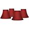 Springcrest Deep Red Small Bell Clip Lamp Shades 3x6x5 (Clip-On) Set of 4