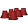 Springcrest Deep Red Small Bell Clip Lamp Shades 3x6x5 (Clip-On) Set of 6