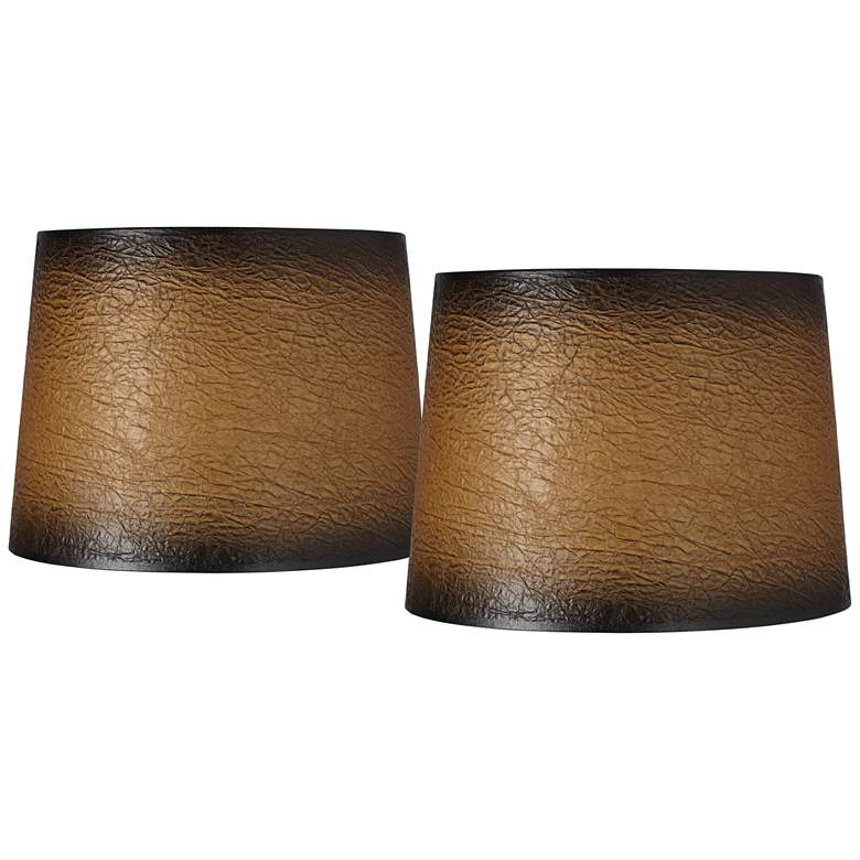Image 1 Springcrest Distressed Faux Paper Lamp Shades 13x15x11 (Spider) Set of 2