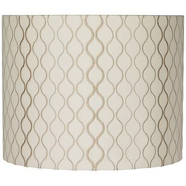 Springcrest Doral Off-White Embroidered Drum Shade 14x14x11 (Spider)