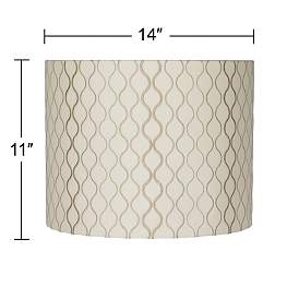 Image5 of Springcrest Doral Off-White Embroidered Drum Shade 14x14x11 (Spider) more views