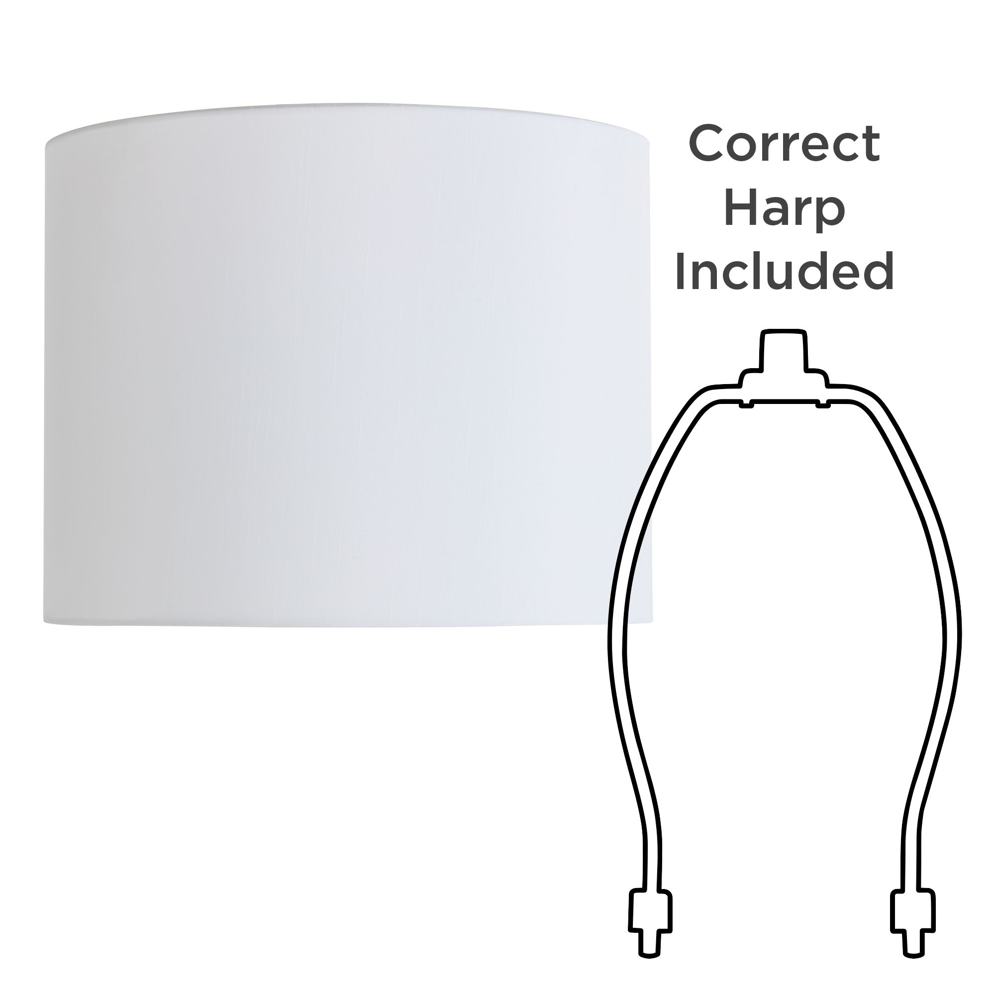 Springcrest Doral White Hardback Drum Lamp Shade 14x14x11 (Spider)