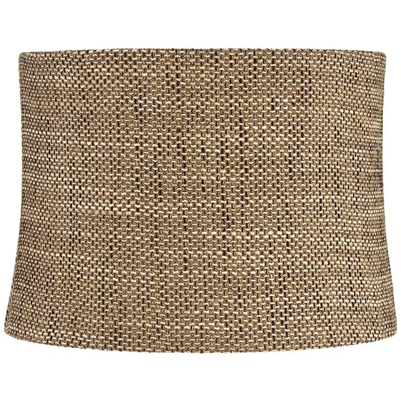 Image 1 Springcrest Dortmund Charcoal Beige Linen Drum Shade 13x14x10 (Spider)