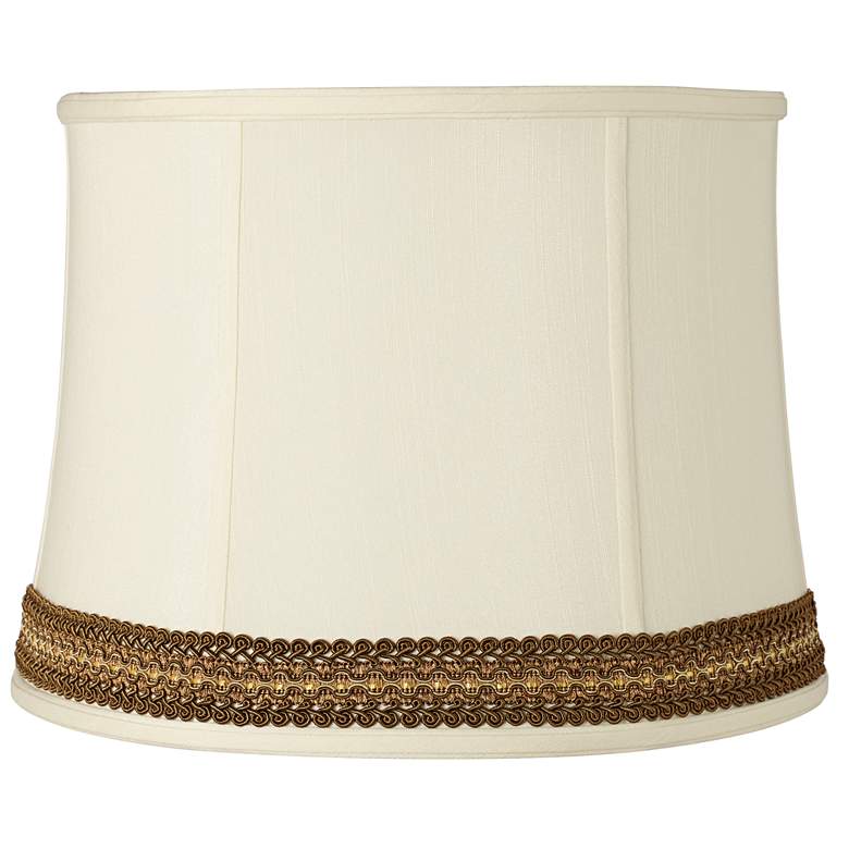 Image 1 Springcrest Drum Shade with Florentine Scroll Trim 14x16x12 (Spider)