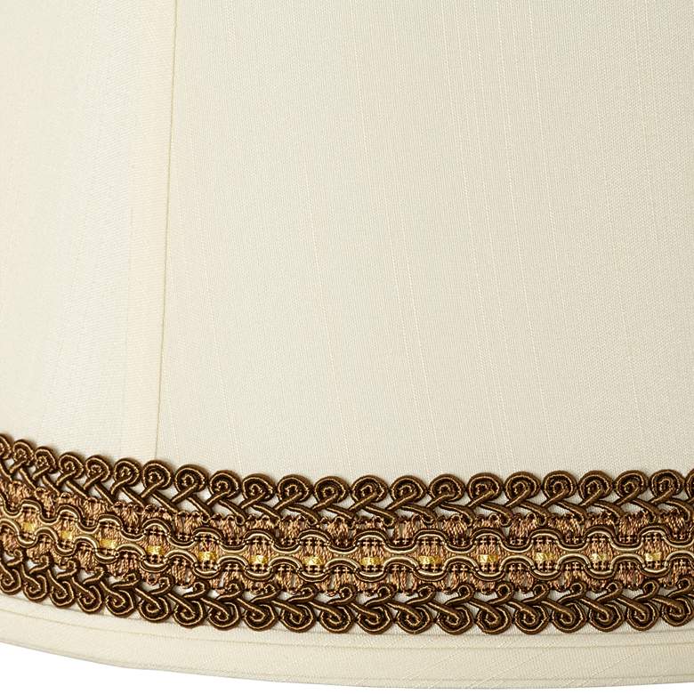 Image 2 Springcrest Drum Shade with Florentine Scroll Trim 14x16x12 (Spider) more views