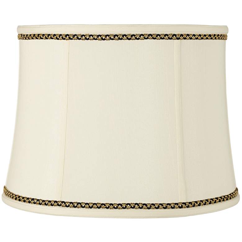 Image 1 Springcrest Drum Shade with Gold and Black Trim 14x16x12 (Spider)