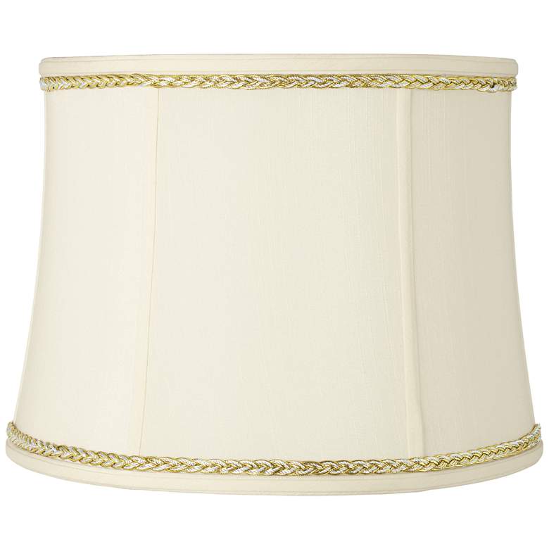 Image 1 Springcrest Drum Shade with Gold and Gray Twist Trim 14x16x12 (Spider)