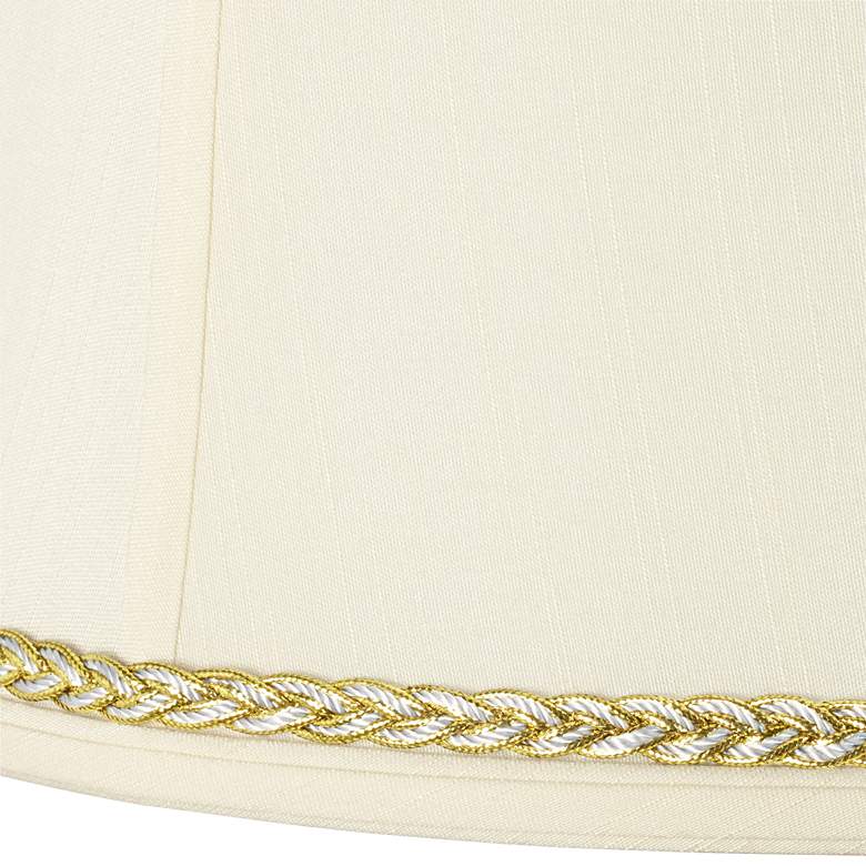Image 2 Springcrest Drum Shade with Gold and Gray Twist Trim 14x16x12 (Spider) more views