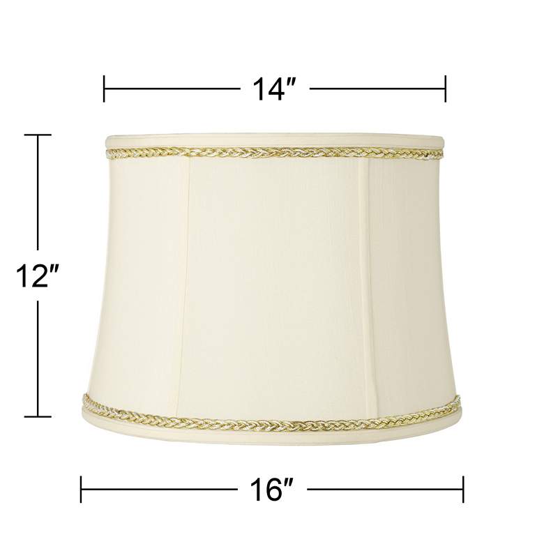 Image 3 Springcrest Drum Shade with Gold and Gray Twist Trim 14x16x12 (Spider) more views