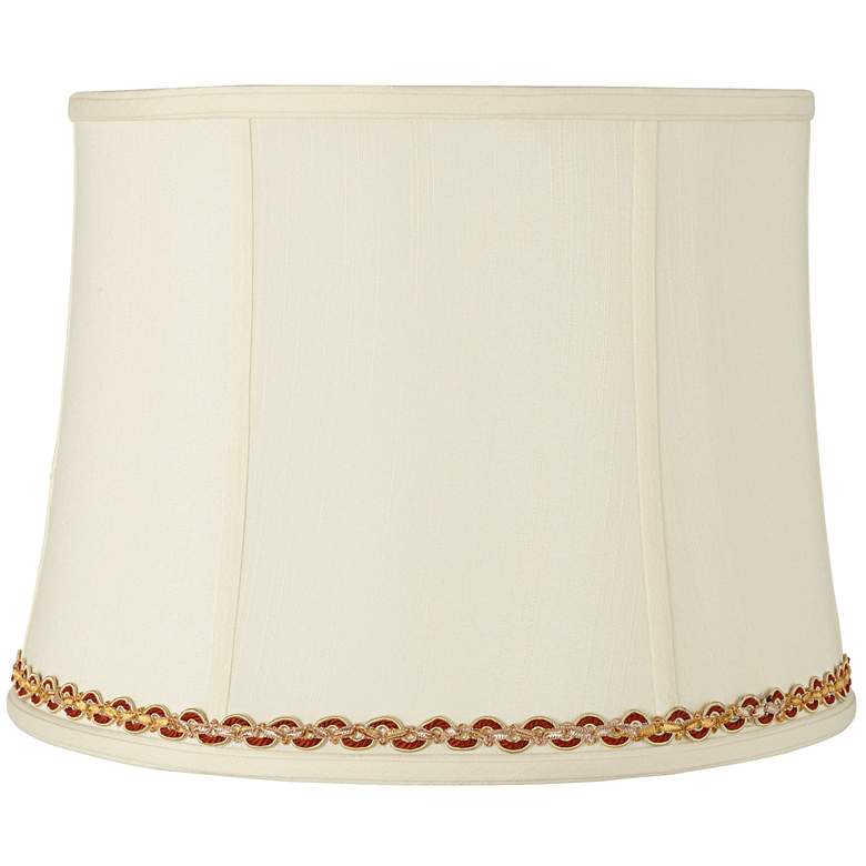 Image 1 Springcrest Drum Shade with Gold and Rust Trim 14x16x12 (Spider)