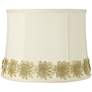 1_Springcrest Drum Shade with Gold Flower Trim 14x16x12 (Spider)