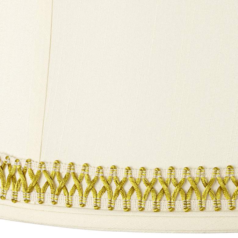 Image 2 Springcrest Drum Shade with Gold Satin Weave Trim 14x16x12 (Spider) more views