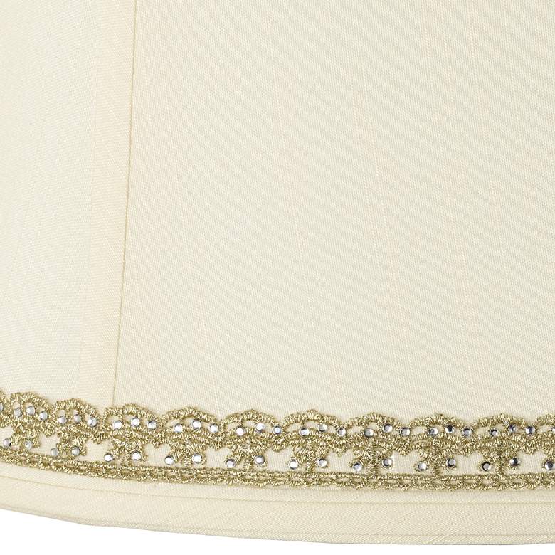 Image 2 Springcrest Drum Shade with Lace and Rhinestone Trim 14x16x12 (Spider) more views