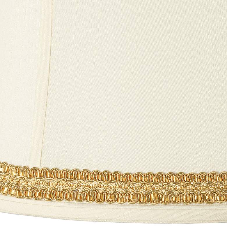 Image 2 Springcrest Drum Shade with Yellow Gold Ribbon Trim 14x16x12 (Spider) more views
