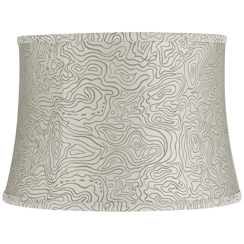 Image 1 Springcrest Dyna Cream and Gray Swirl Softback Drum Shade 14x16x11 (Spider)