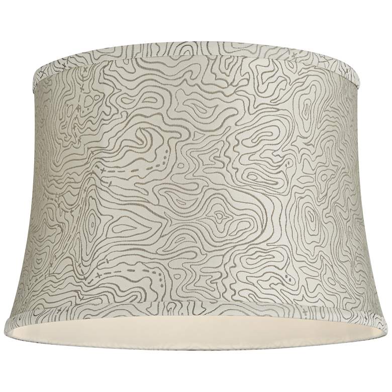 Image 3 Springcrest Dyna Cream and Gray Swirl Softback Drum Shade 14x16x11 (Spider) more views