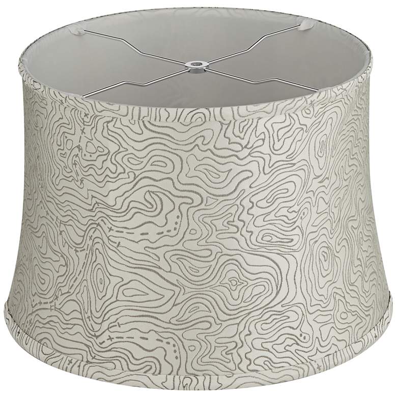 Image 4 Springcrest Dyna Cream and Gray Swirl Softback Drum Shade 14x16x11 (Spider) more views
