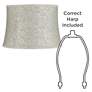 6_Springcrest Dyna Cream and Gray Swirl Softback Drum Shade 14x16x11 (Spider) more views