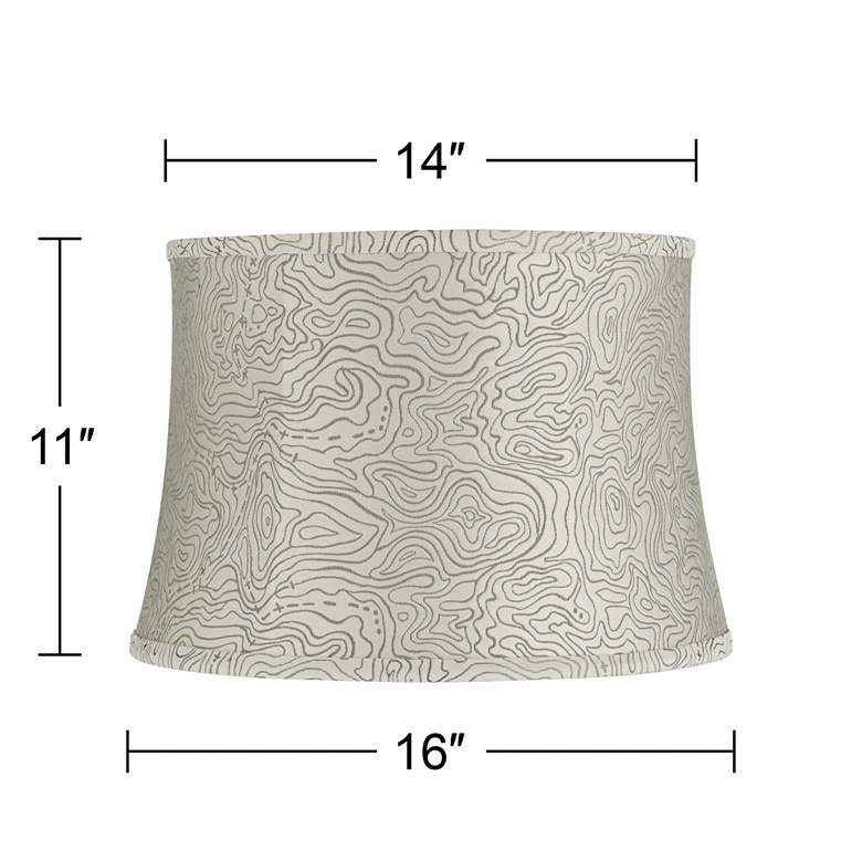 Image 7 Springcrest Dyna Cream and Gray Swirl Softback Drum Shade 14x16x11 (Spider) more views