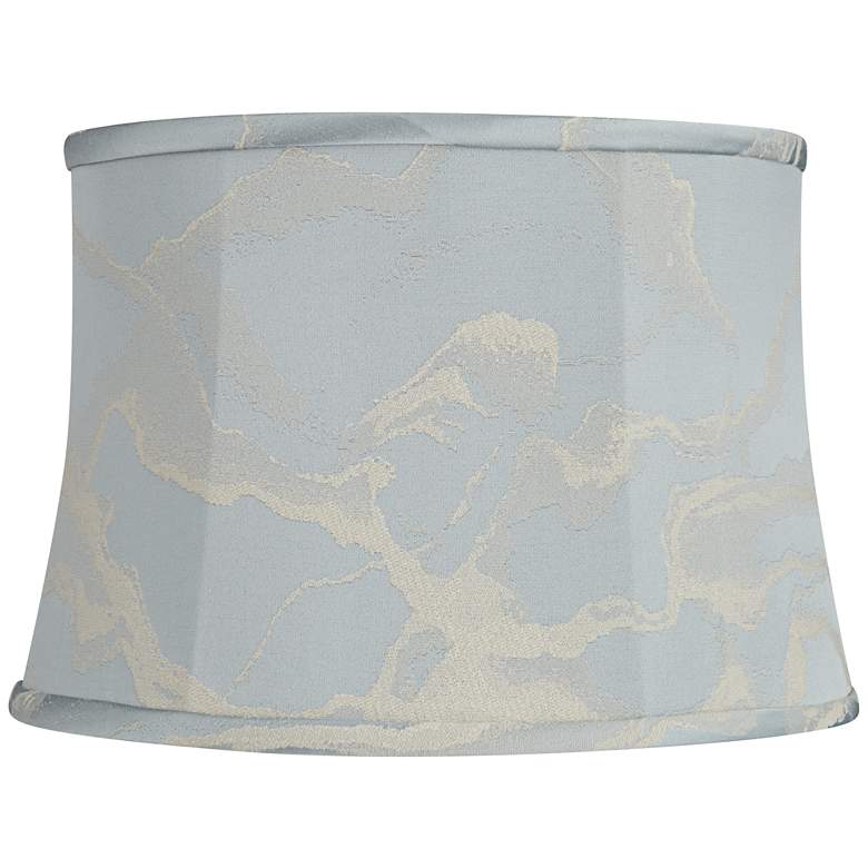 Image 1 Springcrest Dyna Dusty Blue Swirl Drum Lamp Shade 14x16x11 (Spider)