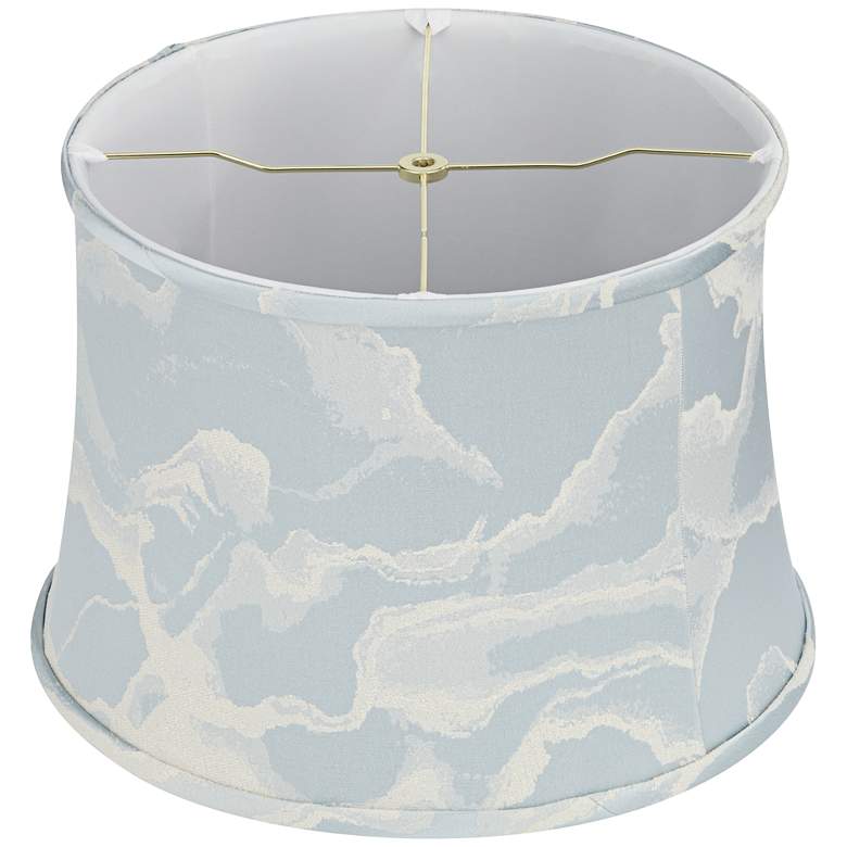 Image 4 Springcrest Dyna Dusty Blue Swirl Drum Lamp Shade 14x16x11 (Spider) more views