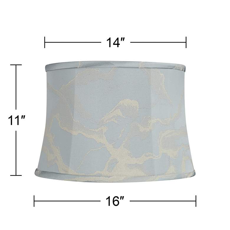 Image 7 Springcrest Dyna Dusty Blue Swirl Drum Lamp Shade 14x16x11 (Spider) more views