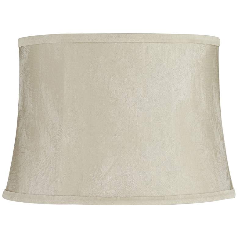 Image 1 Springcrest Dyna Feathery Beige Softback Drum Lamp Shade 14x16x11 (Spider)