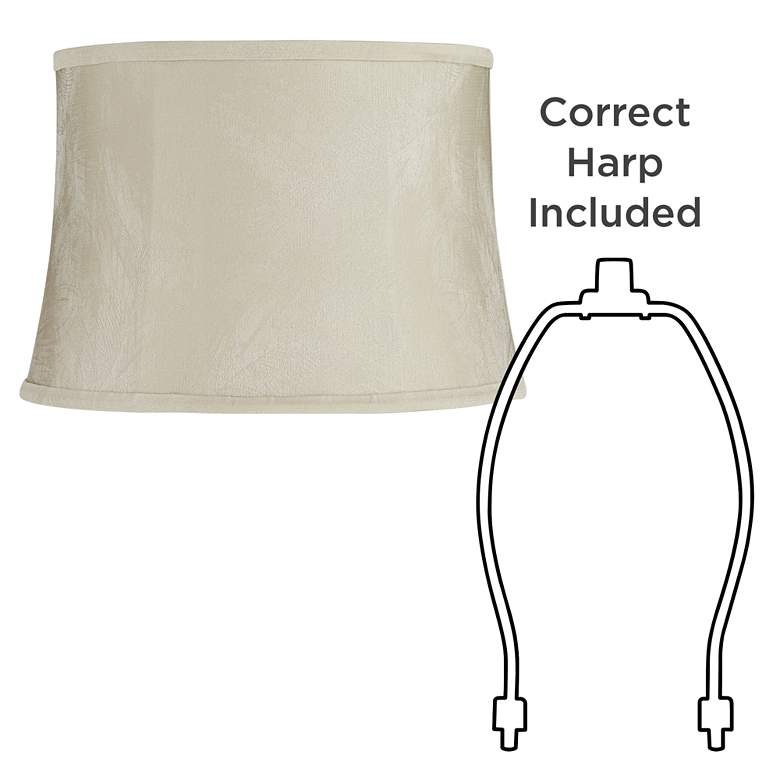 Image 6 Springcrest Dyna Feathery Beige Softback Drum Lamp Shade 14x16x11 (Spider) more views
