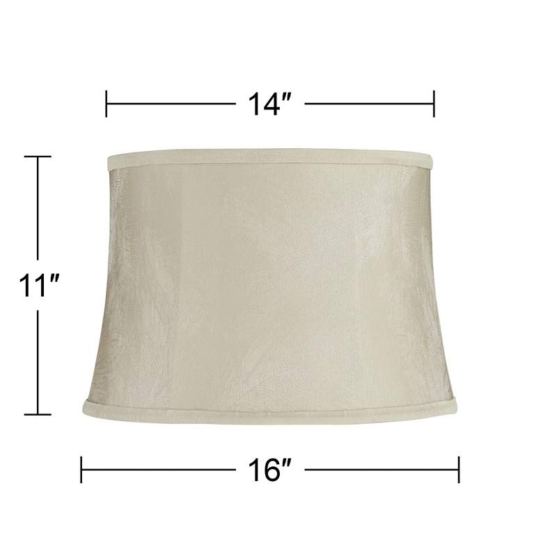 Image 7 Springcrest Dyna Feathery Beige Softback Drum Lamp Shade 14x16x11 (Spider) more views