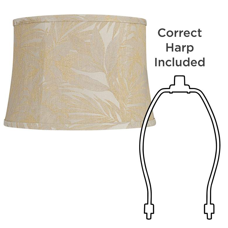 Image 6 Springcrest Dyna Gold Foliage Softback Drum Lamp Shade 14x16x11 (Spider) more views
