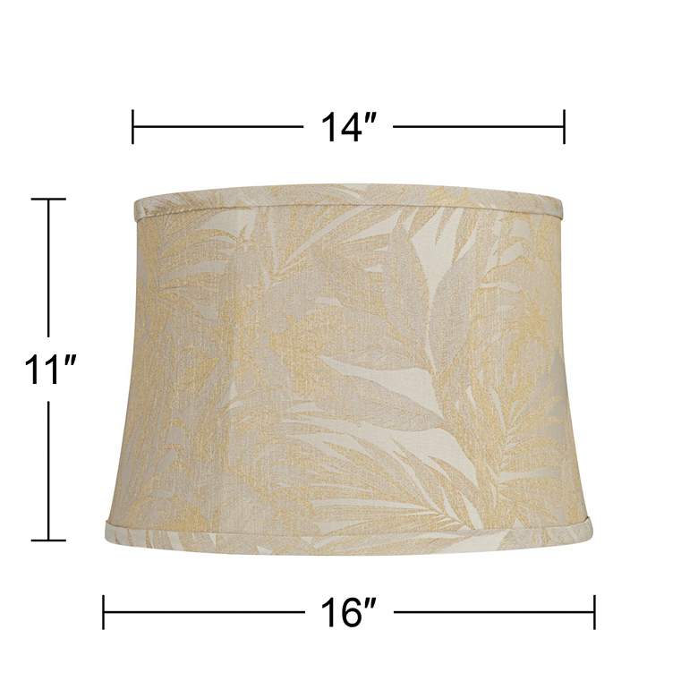 Image 7 Springcrest Dyna Gold Foliage Softback Drum Lamp Shade 14x16x11 (Spider) more views