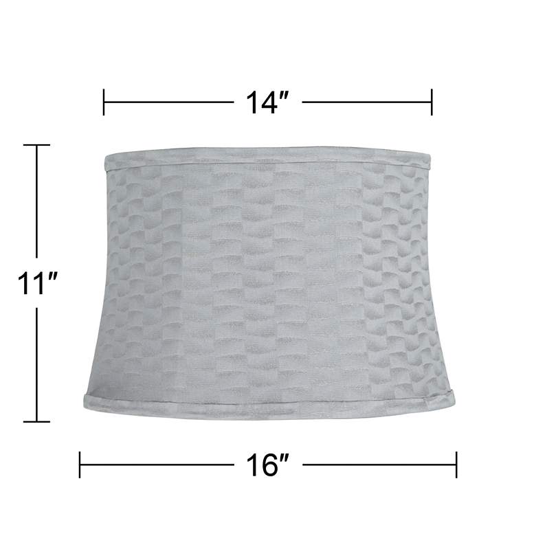 Image 6 Springcrest Dyna Gray Softback Drum Lamp Shade 14x16x11 (Spider) more views