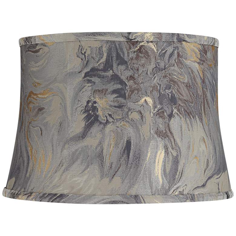 Image 1 Springcrest Dyna Gray Swirl Softback Drum Lamp Shade 14x16x11 (Spider)
