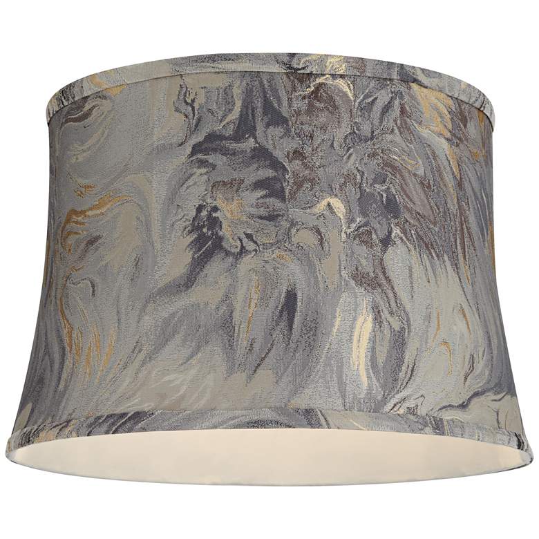 Image 3 Springcrest Dyna Gray Swirl Softback Drum Lamp Shade 14x16x11 (Spider) more views