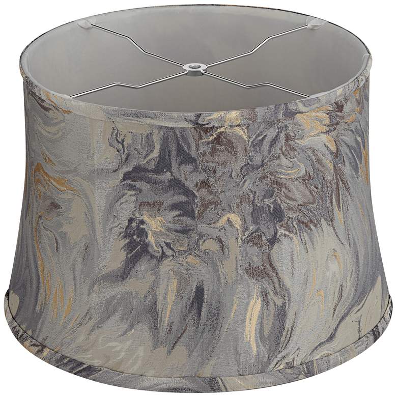 Image 4 Springcrest Dyna Gray Swirl Softback Drum Lamp Shade 14x16x11 (Spider) more views