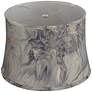 4_Springcrest Dyna Gray Swirl Softback Drum Lamp Shade 14x16x11 (Spider) more views