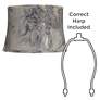 6_Springcrest Dyna Gray Swirl Softback Drum Lamp Shade 14x16x11 (Spider) more views
