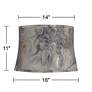 7_Springcrest Dyna Gray Swirl Softback Drum Lamp Shade 14x16x11 (Spider) more views