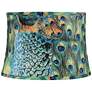 Thumbnail1 of Springcrest Dyna Peacock Print Drum Lamp Shade 14x16x11 (Spider)