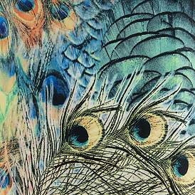 Image2 of Springcrest Dyna Peacock Print Drum Lamp Shade 14x16x11 (Spider) more views