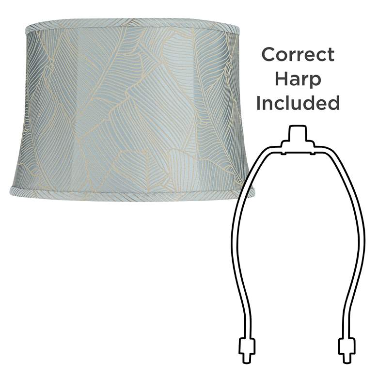Image 6 Springcrest Dyna Spa Blue Softback Drum Lamp Shade 14x16x11 (Spider) more views