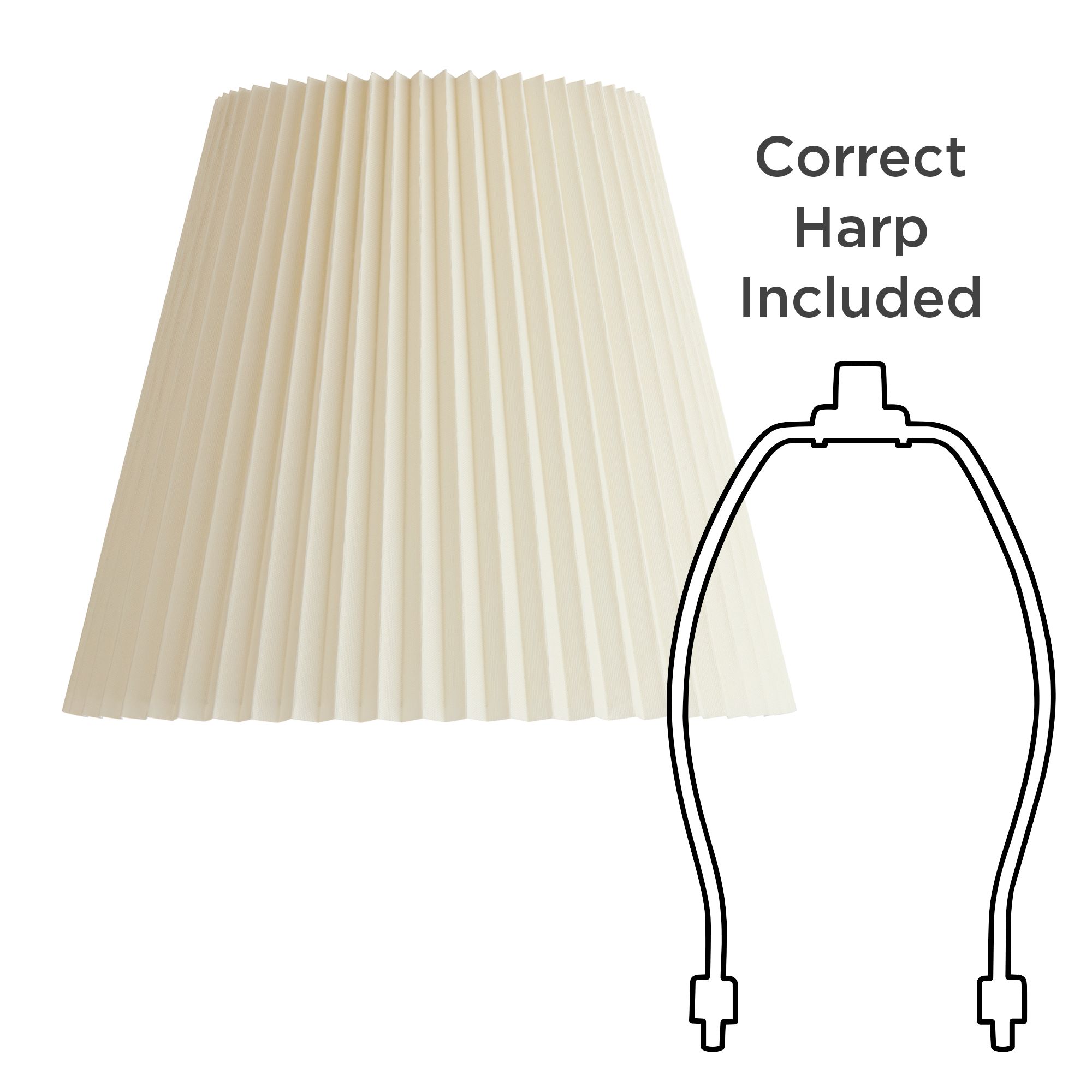 Springcrest Edie Ivory Pleated Lamp Shade 10x17x14.75 (Spider)