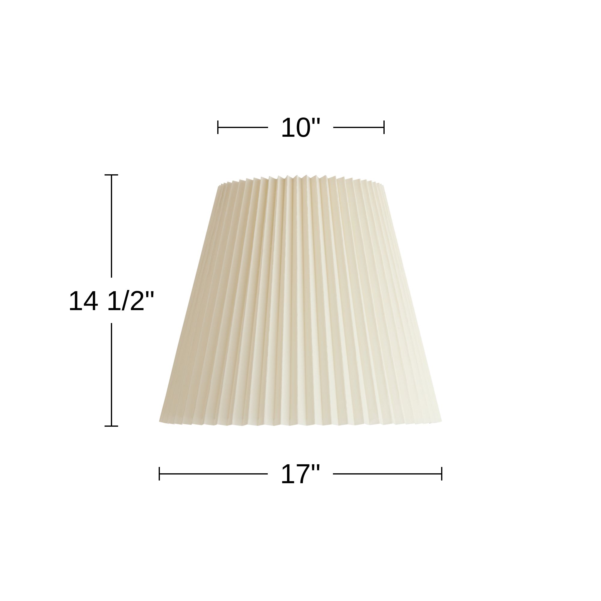 Springcrest Edie Ivory Pleated Lamp Shade 10x17x14.75 (Spider)