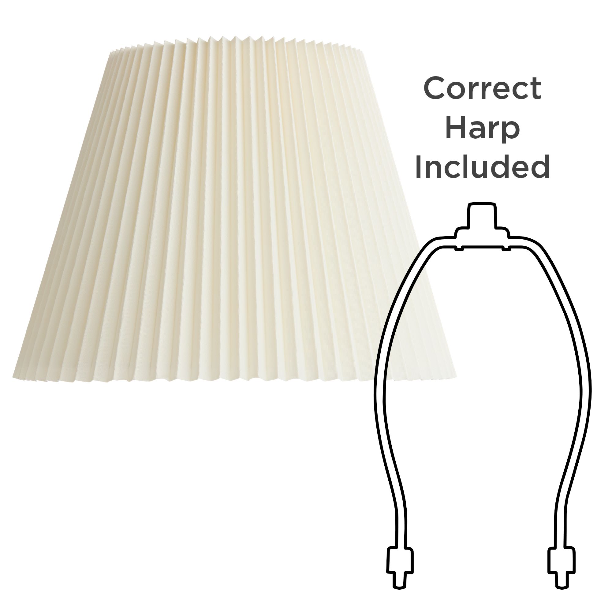 Springcrest Edie Ivory White Pleated Lamp Shade 11x19x14.5 (Spider)