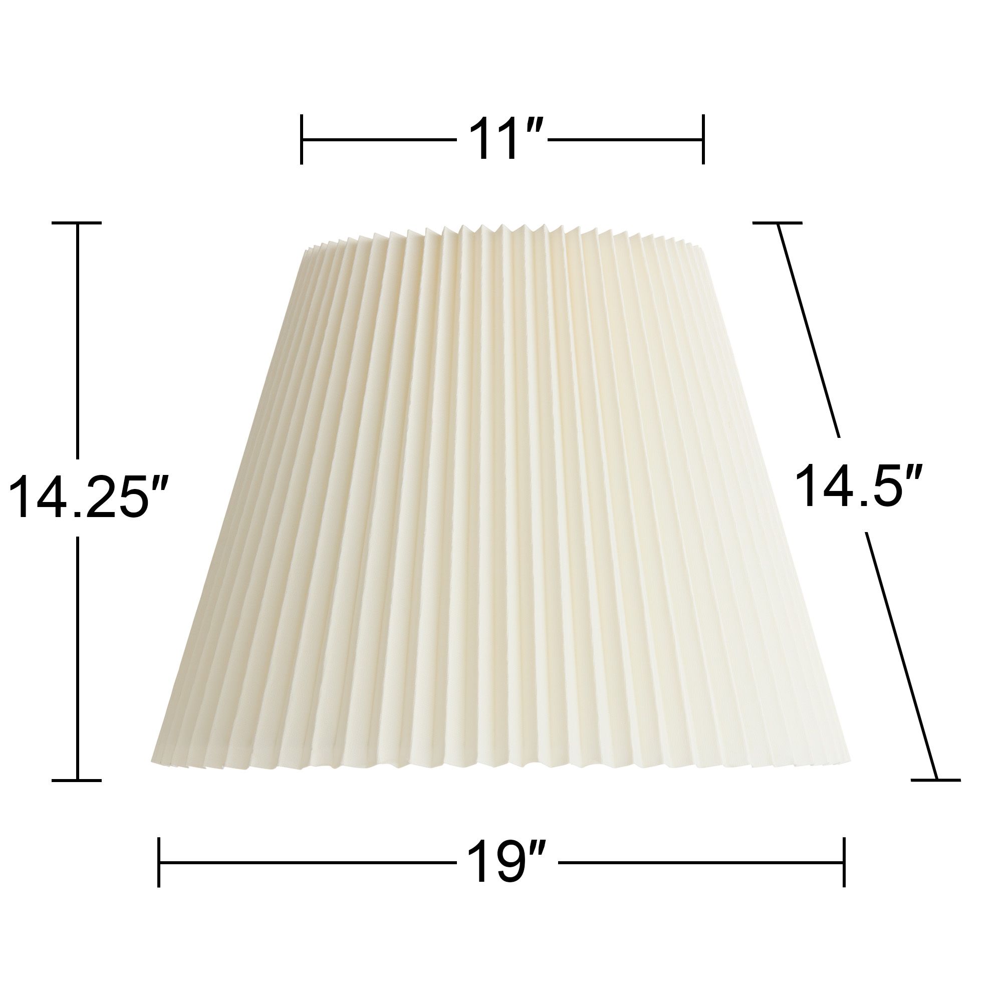 Springcrest Edie Ivory White Pleated Lamp Shade 11x19x14.5 (Spider)